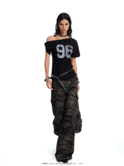 Off - Shoulder Varsity Graphic Tee - COPPING THREADS - 0123Start