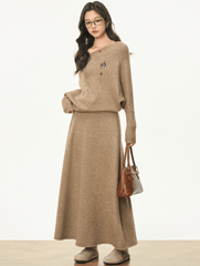 Oversized Bardot Neck Crop Top & Skirt Set - COPPING THREADS - WES1