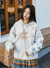 Oversized Crayon Floral Print Hoodie - COPPING THREADS - Harsh and Cruel