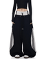 Oversized Dual Waistbands Faux Layered Stripe Sweatpants - COPPING THREADS - CT Select