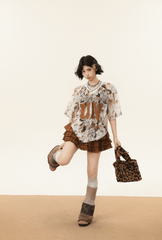 Oversized Lace Mesh V - Neck Tee - COPPING THREADS - CHICISLAND