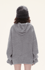 Oversized Loop Yarn Hoodie Sweater - COPPING THREADS - LOSTCTRL