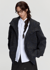 Oversized Mohair Knit Zip Hoodie - COPPING THREADS - RAPPEYE