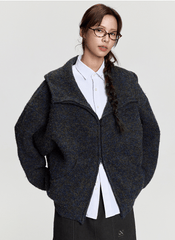 Oversized Mohair Knit Zip Hoodie - COPPING THREADS - RAPPEYE