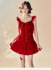 "Passionate Summer Romance" Red Cami Dress - COPPING THREADS - SUNSETPARK