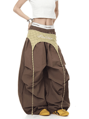 Plaid Flap Detail Layered Paratrooper Pants - COPPING THREADS - CT Select