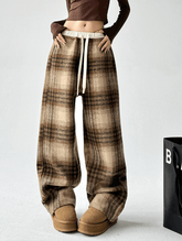 Plaid Fleece - Lined Wide - Leg Pants - COPPING THREADS - CT Select