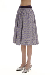 Plaid Pleated Faux Layered Skirt - COPPING THREADS - MOROMORO