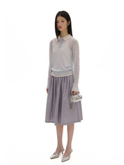 Plaid Pleated Faux Layered Skirt - COPPING THREADS - MOROMORO