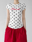 Polka-Dot Letter Fitted T-Shirt - CT66103 - COPPING THREADS - CT ORIGINALS