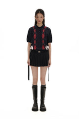 Preppy Diamond Pattern Knit Sweater - COPPING THREADS - MOROMORO