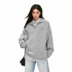 Preppy Style Collared Knit Sweater - COPPING THREADS - CT Select