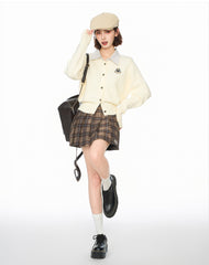 Preppy Style Layered Polo Collar Knit Cardigan - COPPING THREADS - CT Select