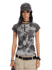 Punk Rock Graphic Cross Raglan Tee - COPPING THREADS - 0123Start