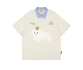 Puppy Embroidered Varsity Polo Tee - COPPING THREADS - CT Coquette