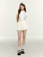 Pure White Lace Mini Skirt - COPPING THREADS - SUNSETPARK