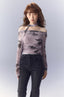 Purple Butterfly Rose Print Mesh Long Sleeve Tee - COPPING THREADS - SUNSETPARK