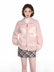 Rabbit Graphic Double - Zip Knit Cardigan - COPPING THREADS - CT Select