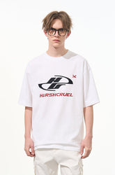 Racing Logo Embroidered Basic Tee - COPPING THREADS - Harsh and Cruel