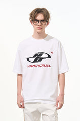 Racing Logo Embroidered Basic Tee - COPPING THREADS - Harsh and Cruel