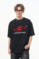 Racing Logo Embroidered Basic Tee - COPPING THREADS - Harsh and Cruel