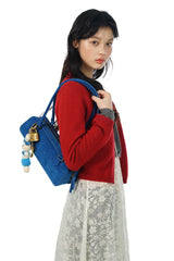 Red and Grey Color - Block Faux Layered Wool Knit Cardigan - COPPING THREADS - MOROMORO