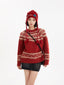 Red Fair Isle Floral Pattern Pullover - COPPING THREADS - CT Select