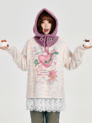 Retro Cartoon Heart Graffiti Crewneck Sweater - COPPING THREADS - CT Select