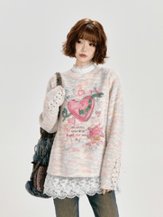 Retro Cartoon Heart Graffiti Crewneck Sweater - COPPING THREADS - CT Select