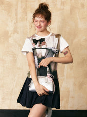 Retro Cat Print Tee - COPPING THREADS - CHICISLAND