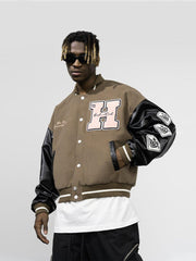 Retro Chenille Embroidered Varsity Jacket - COPPING THREADS - Harsh and Cruel