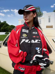 Retro Contrast Stitching Racing Jacket - COPPING THREADS - Harsh and Cruel