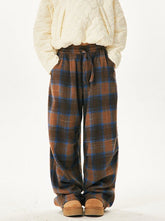 Retro Cozy Plaid Wide Leg Pants - COPPING THREADS - CT Select
