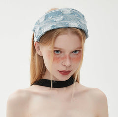 Retro Distressed Denim Headband - COPPING THREADS - COPPING THREADS