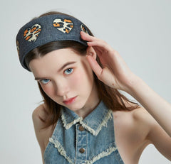 Retro Leopard Heart Pattern Headband - COPPING THREADS - COPPING THREADS