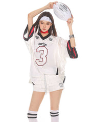 Retro No. 3 Print Satin Finish Shiny Jersey Tee - COPPING THREADS - CT Select