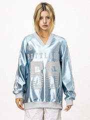 Retro Number Print Stripe Long Sleeve Jersey Tee - COPPING THREADS - CT Select