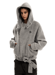 Retro Oversized Wool - Blend Hoodie Coat - COPPING THREADS - 0123Start