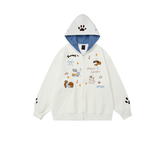Retro Puppy Embroidered Zip Hoodie - COPPING THREADS - CT Coquette
