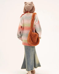 Retro Rainbow Gradient Crew Neck Sweater - COPPING THREADS - 11SH