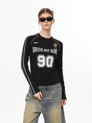 Retro Sports Jersey Long Sleeve Tee - COPPING THREADS - CHICISLAND