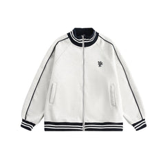 Retro Stand Collar Zip - Up Knit Jacket - COPPING THREADS - CATTEE