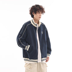 Retro Stand Collar Zip - Up Knit Jacket - COPPING THREADS - CATTEE