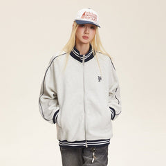 Retro Stand Collar Zip - Up Knit Jacket - COPPING THREADS - CATTEE