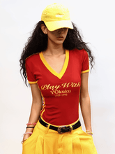 Retro V - Neck Letter Tee - COPPING THREADS - Yokuku