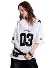 Retro Varsity Oversized Mesh Jersey Tee - COPPING THREADS - CT Select