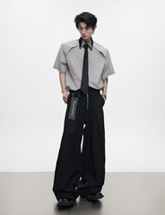 Rhinestone Collar Stripe Shirt - COPPING THREADS - ArguE CulturE