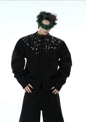 Rhinestone - Embellished Knit Cardigan Jacket - COPPING THREADS - ArguE CulturE