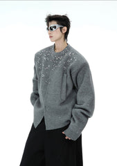 Rhinestone - Embellished Knit Cardigan Jacket - COPPING THREADS - ArguE CulturE