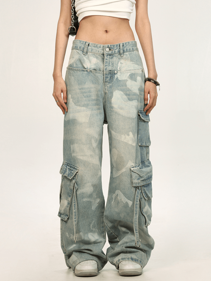 Ribbon Ties Tie - Dye Utility Cargo Denim - COPPING THREADS - CT Select